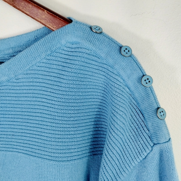 Talbots Contrast Stitch Sweater Blue Size 1X - Picture 5 of 8